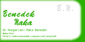 benedek maka business card